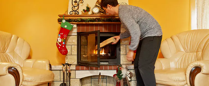 Rusted Metal Fireplace Restoration in Rancho San Diego, California